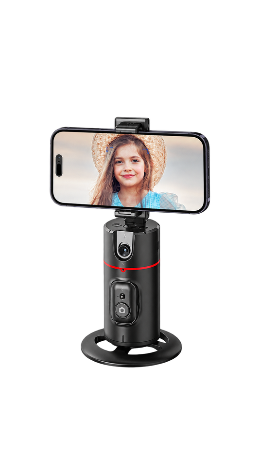 360° Auto Face Tracking Phone Holder – Foldable, Gesture Control